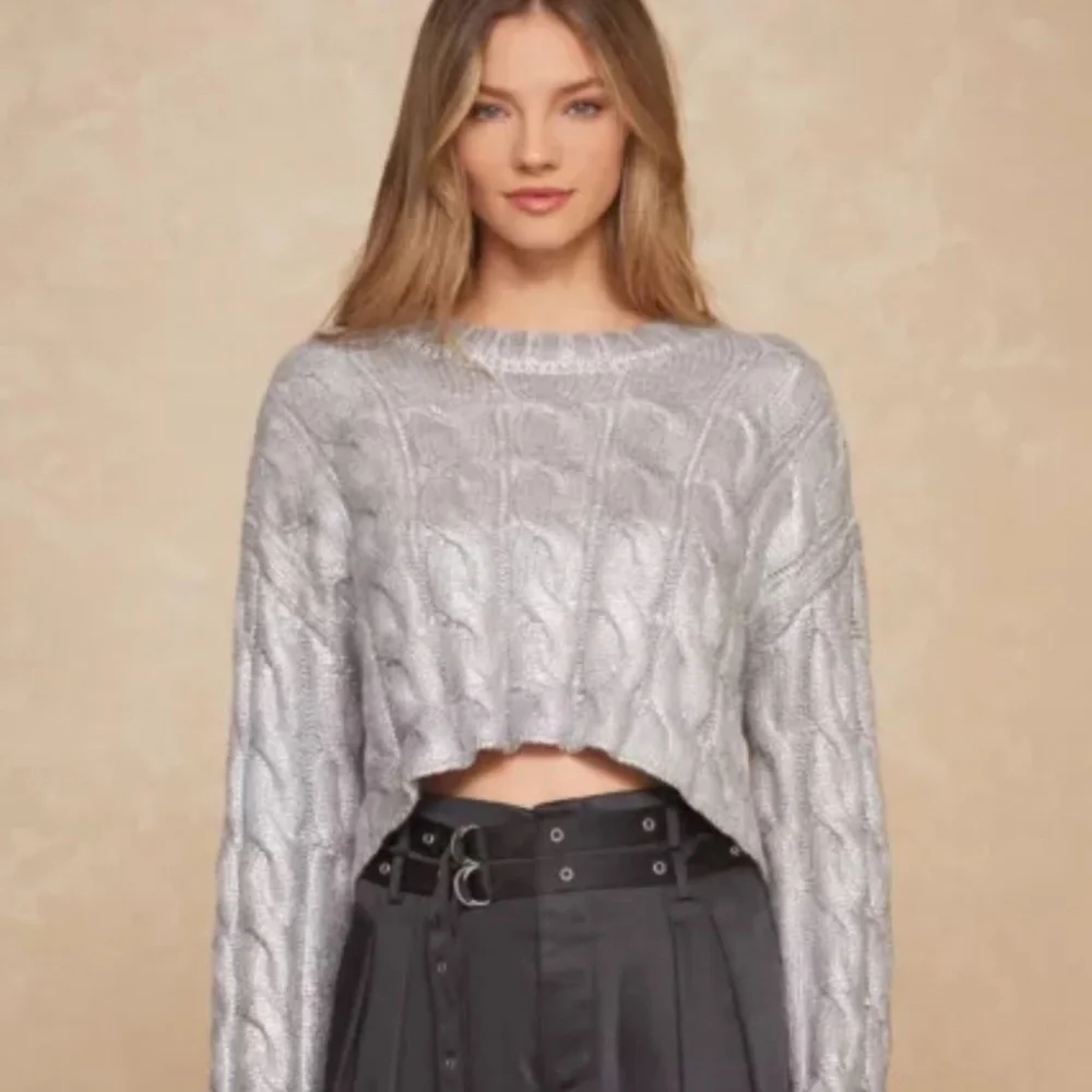 NWT Noli shop metallic silver sweater - Picture 1 of 10